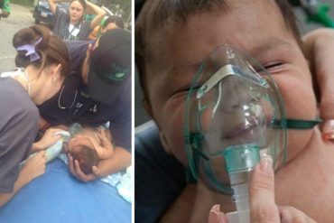 ¡LA BUENA NOTICIA! Bebé afectado por el gas lacrimógeno vencido de Maduro ya está en su casa