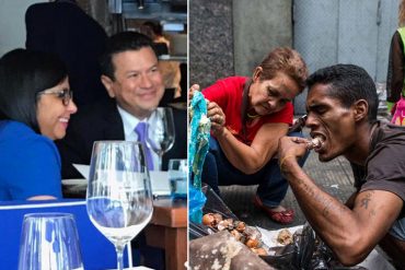 ¡INDIGNANTE! Mientras el pueblo come de la basura, la canciller almuerza rico y con lujo en el imperio (+Fotos)