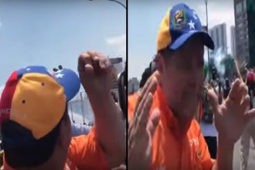 ¡IMPRESIONANTE! A Luis Florido casi le pegan una lacrimógena en la cabeza (+Video +Mensaje al mundo)