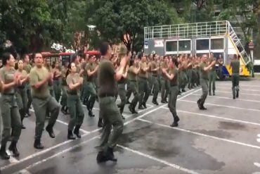 ¡PREPARADOS PARA LA GUERRA, PUES! La GNB arranca la semana haciendo bailoterapia (+Video +Ritmo militar)