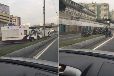 ¡CARACAS MILITARIZADA! La GNB cierra desde bien temprano los accesos a la autopista Francisco Fajardo