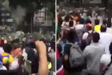 ¡BIEN HECHO! Así es como manifestantes hicieron correr a los esbirros que los reprimían (+Video)