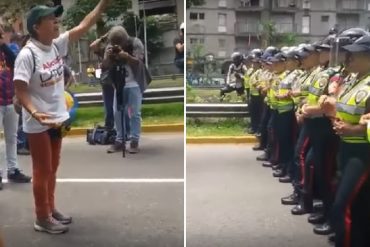 ¡CON MUCHO GUÁRAMO! Abuela se le enfrentó al piquete de la GNB (+Video)