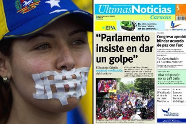 ¡ARRODILLADOS AL RÉGIMEN! La bochornosa portada de Últimas Noticias este #5Abr