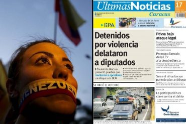 ¡VENDIDOS! La bochornosa portada de Últimas Noticias de este #17Abr (se une a la novela del régimen)