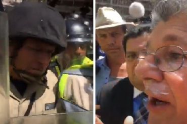 ¡FIRME Y CLARO! Lo que Ramos Allup le dijo al piquete que impedía paso de la marcha (+Video)