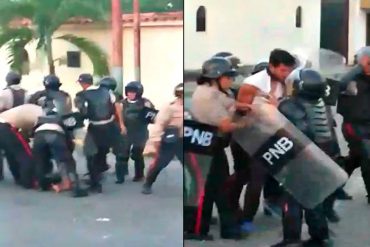 ¡FUNCIONARIOS COBARDES! A golpes y patadas se llevaron a los detenidos en Lara (+Video)