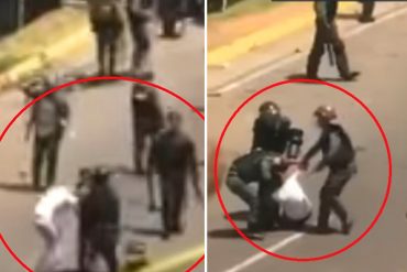 ¡MISERABLES! GNB agredió y arrastró por el cabello a mujer que protestaba (+Video)
