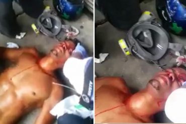 ¡MISERABLES CON UNIFORMES! Guardias golpearon brutalmente con la culata de un fusil a joven en Altamira (+Video)