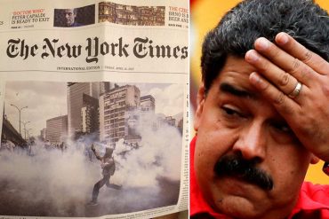 ¡DICTADURA EN EVIDENCIA! La represión en Venezuela (con colectivos) es portada del NYT este viernes