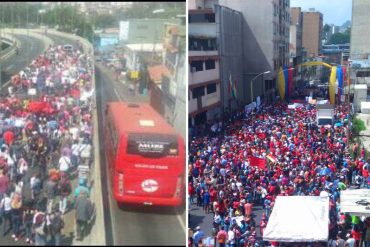 ¡CUATRO GATOS! La “escuálida” manifestación chavista en Los Teques (+Video)