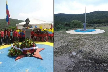 ¡NO DEJARON NADA! Gochos desaparecieron busto de Hugo Chávez en Ureña (+Fotos)