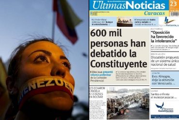 ¡QUÉ VERGÜENZA! La bochornosa portada de Últimas Noticias este #23May («todo está bien» en Venezuela)