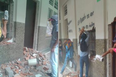 ¡NO LOS CALLARÁN! Centro de estudiantes de la UCAT amaneció clausurado con una pared y estudiantes la derriban (+Fotos +Video)