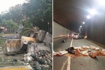 ¡ATENCIÓN! Trancaron vías en algunas zonas de Caracas este #22May: cerraron paso en el túnel de La Trinidad