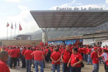 ¡ROJITOS CANSADOS! Empleados de Bolipuertos La Guaira protestaron por mejoras salariales #30May