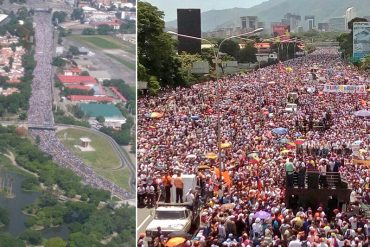 ¡SE DESBORDÓ CARACAS! La foto que muestra la multitudinaria asistencia a la protesta de este sábado