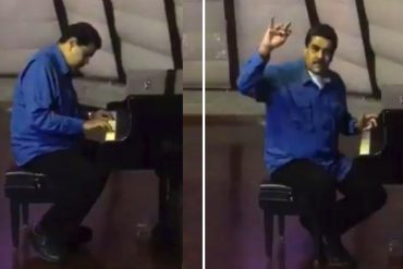 ¡DESAFINADO! El país se cae a pedazos mientras Maduro intenta tocar piano (Video + lo estallaron)