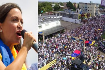 ¡DANDO APOYO! María Corina Machado acompañó la movilización desde Ciudad Bolívar