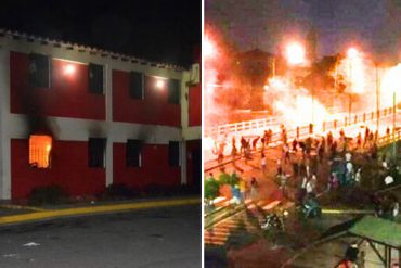 ¡LO MÁS RECIENTE! Fuego en Santa Bárbara del Zulia: Quemaron sede de la alcaldía (Fotos)