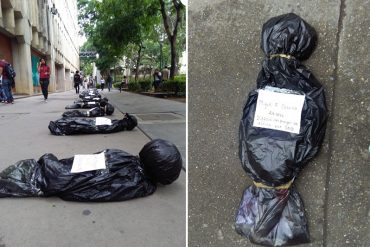 ¡LA UNIVERSIDAD SE SUMA! Estudiantes de la UCAB realizan protesta simbólica en rechazo a asesinatos (Fotos)