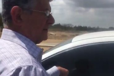 ¡CANDELA! Ramos Allup enfrentó a supuesto Sebin que lo perseguía (+Cauchos espichados +Video)