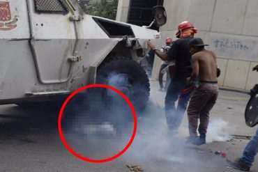 ¡ÚLTIMO MOMENTO! Tanqueta de la GNB arrolló a un manifestante en Altamira (+Video)