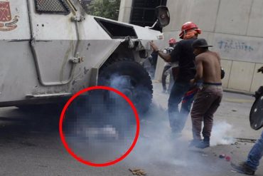 ¡ATENCIÓN! Joven arrollado por tanqueta de la GNB está en terapia intensiva (órganos comprometidos) (+Video)