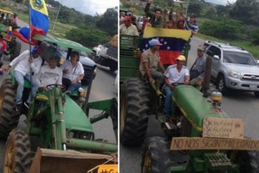 ¡EXCELENTE! Manifestantes asistieron al gran plantón en Yaracuy y protestaron con un “tractorazo” (+Fotos)