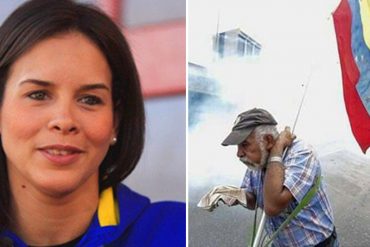 ¿QUÉ TAL? Papá de la exministra Alejandra Benítez salió a protestar contra el régimen (+Fotos)