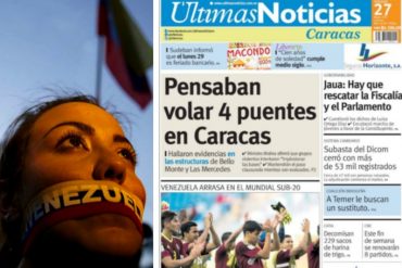 ¡TE LO MOSTRAMOS! La bochornosa portada de Últimas Noticias que le sigue el juego al gobierno