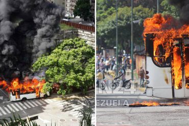 ¡LO MÁS RECIENTE! Un autobús se incendia cerca de la torre Británica en Altamira este #13M