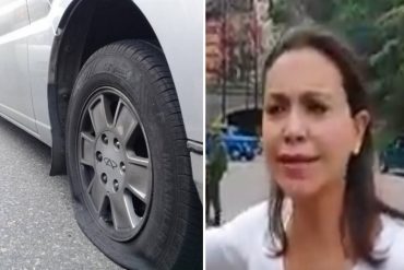 ¡URGENTE! Motorizados armados atacan carro de María Corina: le reventaron los cauchos