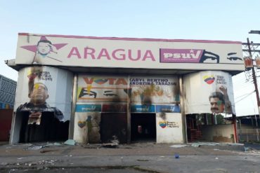 ¡HECHA CENIZAS! Así amaneció la sede del Psuv en Maracay tras noche de caos en la entidad (+Video)