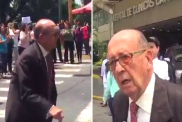 ¡ABUELITO EJEMPLAR! Señor de 88 años se unió al trancazo mientras operaban a su esposa en Caracas (+Video)