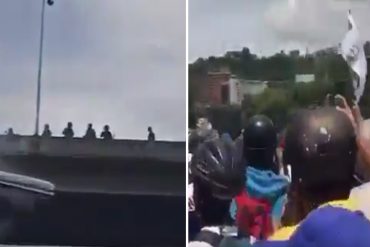 ¡COBARDÍA PURA! Momento en el que la GNB emboscó a manifestantes desde la parte de arriba de la Fajardo