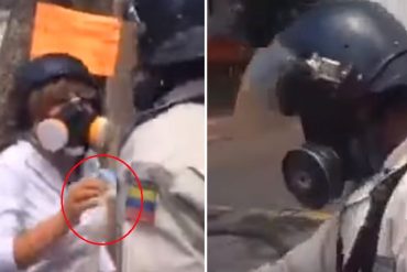 ¡POSEÍDO! PNB tira contra el piso estampa de Cristo que le dio una señora en la avenida Victoria (Video)