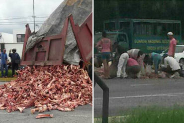 ¡DRAMA PAÍS! Armaron barricada con huesos en Cabudare y la gente los recogió para hacer una sopa (+Fotos +Video)