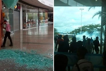 ¡SALVAJES! GNB irrumpió en el CC Orinokia de Puerto Ordaz persiguiendo a manifestantes: Causaron destrozos (Videos)