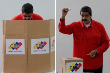 ¡NO DURMIÓ! Maduro se cayó de la cama y votó a las 6 am por su constituyente fraudulenta (su centro estaba vacío)