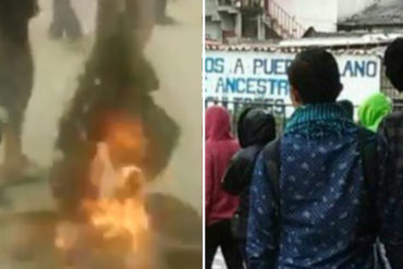 ¡HARTOS DEL ABUSO! Manifestantes en Mérida desnudaron a un GNB y le quemaron el uniforme (Video)