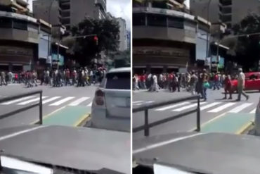 ¡HUMILLANTE! Gobierno puso a caminar empleados públicos como ganado en Caracas para desmentir paro (+Video)