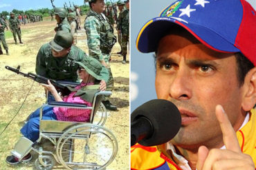 ¡BIEN DIRECTO! El ácido comentario de Capriles sobre una señora en silla de ruedas y con fusil en mano