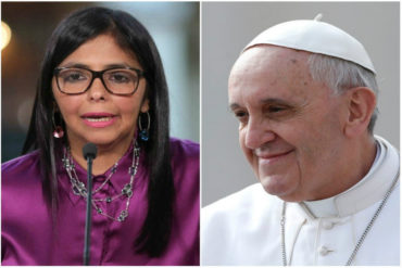 ¡ENTÉRESE! La descarada solicitud de Delcy Eloína al papa Francisco en referencia a la “paz” de Venezuela