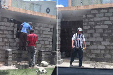 ¿NORMALIDAD? Tapan fachada de la embajada de Cuba en Venezuela con improvisada pared de bloques (+Fotos)