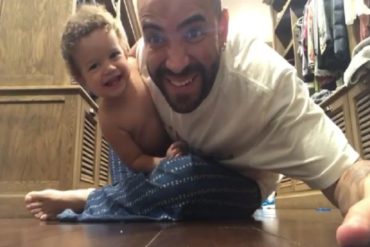 ¡QUÉ BELLEZA! El tierno momento de Nacho celebrando que su hijo aprendió a caminar (+Video)