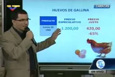 ¡RECORDAR ES VIVIR! El día que Jorge Arreaza dijo que el precio del cartón de huevos quedaría en Bs. 420 (+Video)