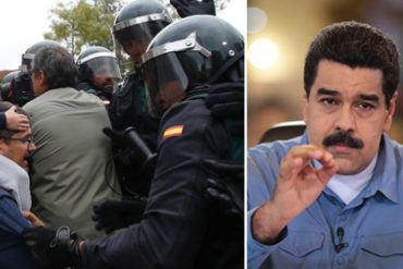 ¡CUÁNTO DESCARO! Maduro dice estar “indignado” por represión durante referendo en Cataluña: Llama a Rajoy “dictador”