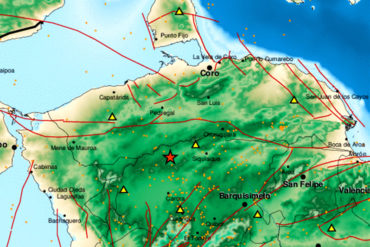 ¡LA TIERRA TIEMBLA! Reportan sismo de 2.5 grados de magnitud al norte de Carora, estado Lara