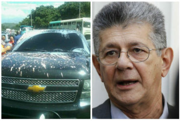 ¡LO ÚLTIMO! Motorizados atacaron con pintura el vehículo de Ramos Allup en Aragua (+Fotos)